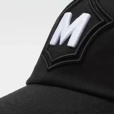 New Milanes Heritage Cap, black emboridery, timeless style.